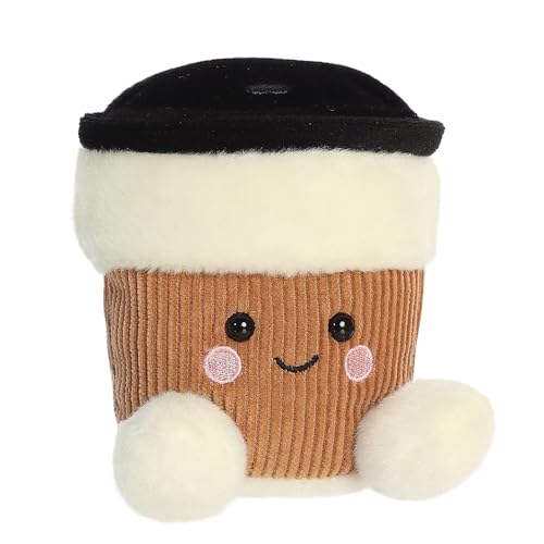 AURORA Palm Pals Essie Coffee Cup Stuffed Toy | 13cm | White & Brown | Recycled Fill