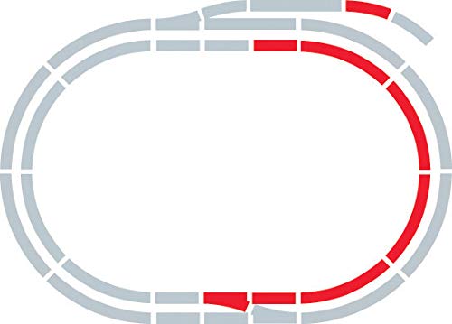 Hornby R8223 OO Gauge Track Extension Pack C - 8-Piece Model Railway Track Set with Straights, Curves, Double Curves & Right Hand Point 8