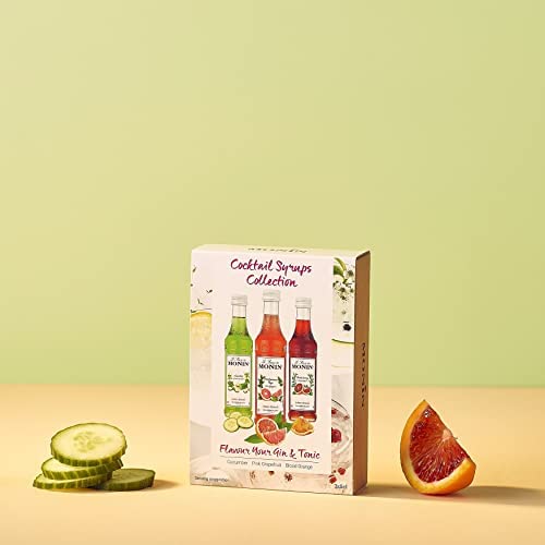 MONIN Cocktail Syrup Gift Set - Cucumber, Pink Grapefruit, Blood Orange (3 x 50ml)