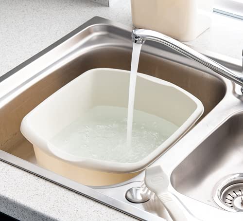 Addis 8 Litre Rectangular Bowl - Linen Cream | BPA-Free Plastic | Made in UK 3