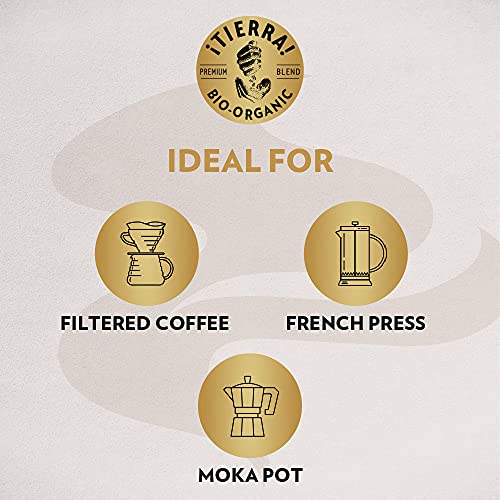 Lavazza Tierra For Planet gemahlener Kaffee – 6 Packungen à 180 g, Bio-Arabica, fruchtige und blumige Noten, Intensität 6/10