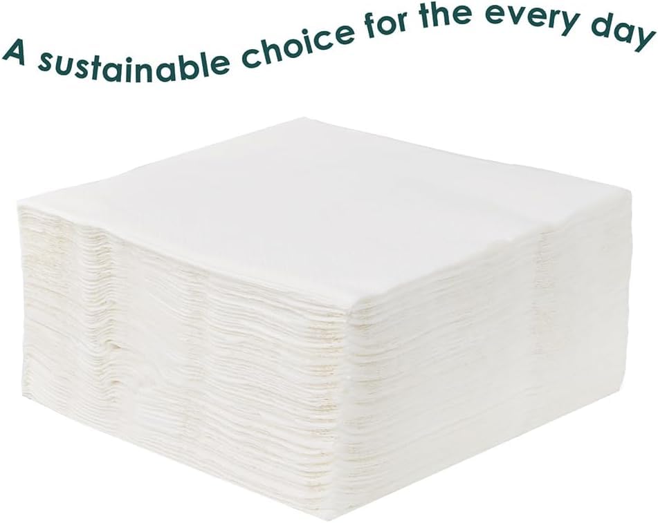 Talking Tables Table Kind Soft White Napkins - 100 Pack Bulk | 2-Ply 33cm | Home Compostable & Recyclable 2