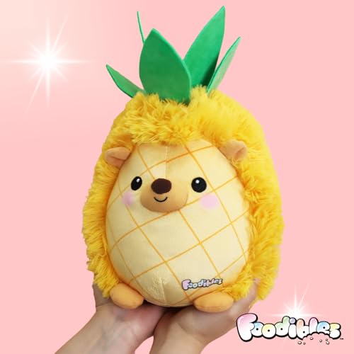 FOODIBLES Pineapple Hedgehog Soft Cuddly Scented Plush Toy | Approx. 20cm High | Recycled Materials