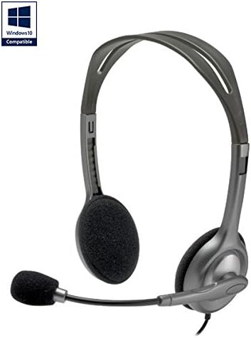Logitech H111 Kabelgebundenes Stereo-Headset mit Mikrofon mit Geräuschunterdrückung und 3,5-mm-Klinkenstecker für PC, Mac, Laptop, Smartphone, Tablet – Schwarz