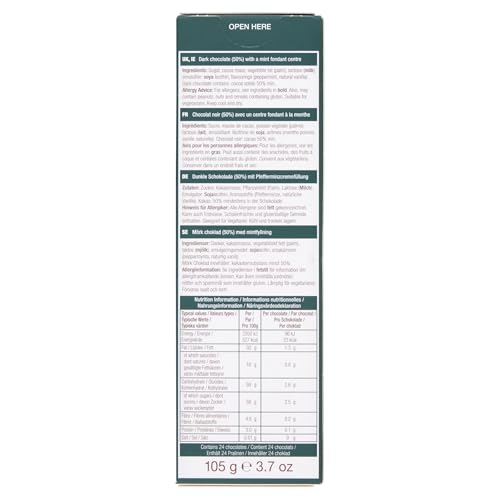 Elizabeth Shaw Dark Mint Flutes 105g – Rich Dark Chocolate with Mint Fondant Centre – 24 Pieces 4