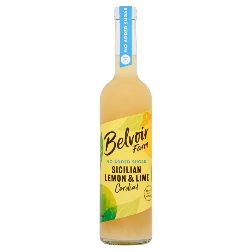 BELVOIR FRUIT FARMS Sicilian Lemon & Lime Cordial - No Added Sugar | 500 ml (Pack of 6)