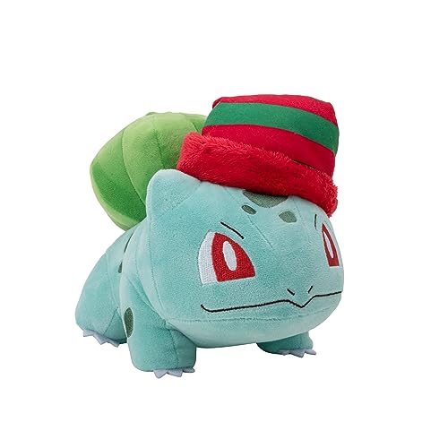 Pokémon Seasonal Plush - Bulbasaur with Striped Hat 8-Inch Plush for Pokémon Fans (PKW3377)