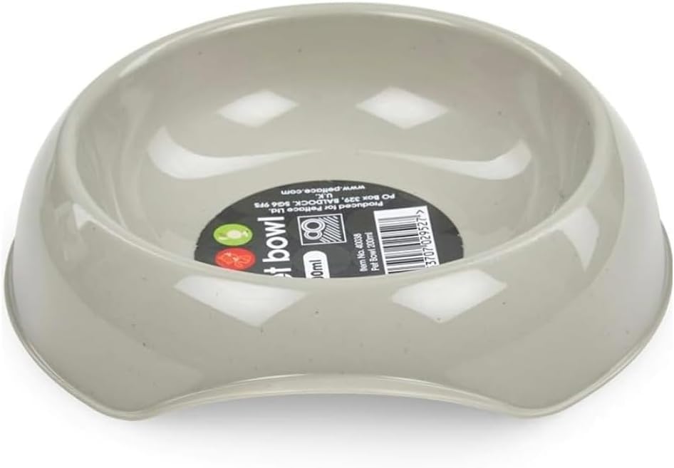 Petface Plastic Cat Bowl - 200 ml Capacity | Grey | Lightweight 6