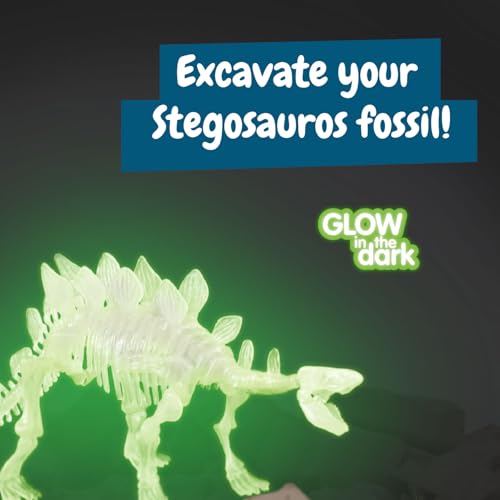 Science4you Stegosaurus Fossil Digging Kit - 6+ Years Glow-in-the-Dark (4110)