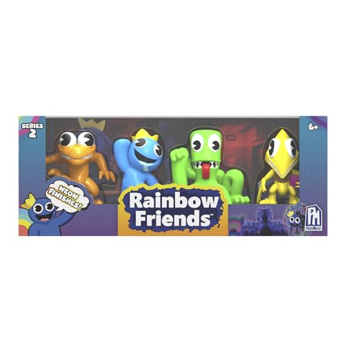 Rainbow Friends Minifigure 4-Pack – Neon Finish – Series 2 – Ages 6+