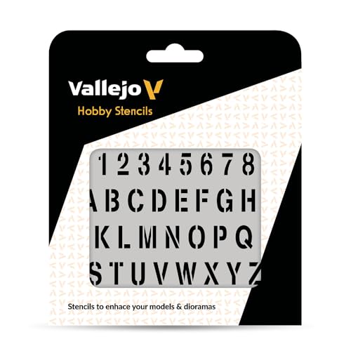 Acrylicos Vallejo Stencils Stamp Font - Lettering Stencil Set (ST-LET002)