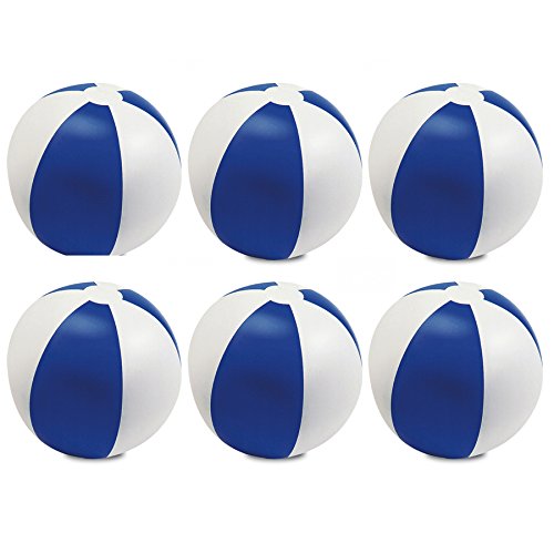 eBuyGB Pack of 6 Inflatable Colour Beach Balls - Medium Size 22cm/9 Inch Pool Game Toy 1