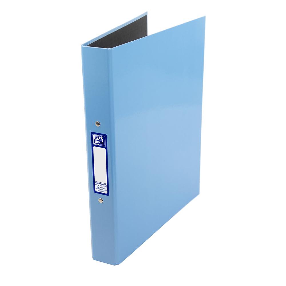 Oxford Premium A4 Ring Binder, Light Blue Single Folder, 25mm Capacity, Lam