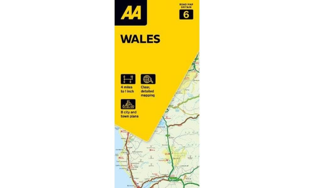 AA Wales Road Map - 8th Edition | Folded Map | English