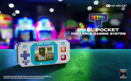 MY ARCADE Tetris Pixel Player Keychain Handheld Game | 1.8" Color Screen | 1 Player 4