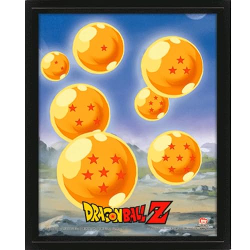 Dragon Ball Z 3D Lenticular Poster in Box Frame - Shenron and Dragon Balls Design, 10x8 Inches, Official Merchandise