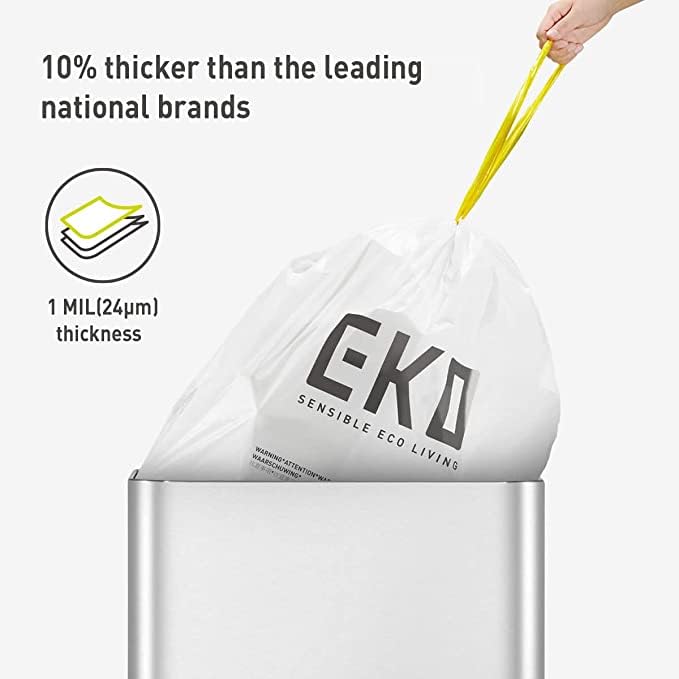 EKO Bin Liners, Drawstring Kitchen Bin Bags - 40–60 Litre, 24 Count, Size F