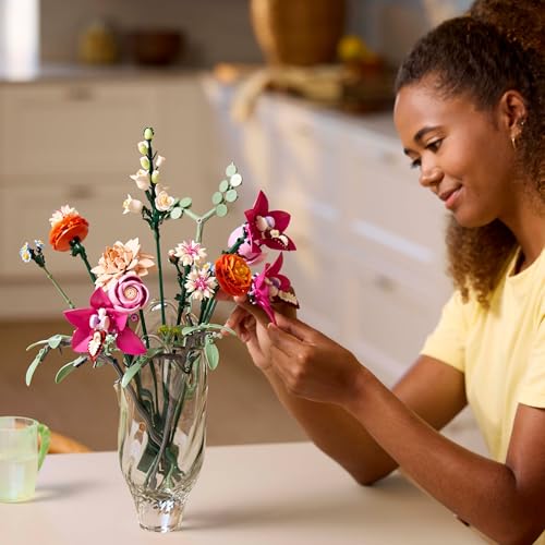 LEGO Pretty Pink Flower Bouquet 10342 - Buildable Floral Home Decor Set for Adults 9