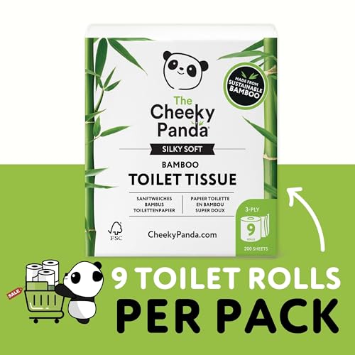 The Cheeky Panda - Bamboo Toilet Paper 9 Rolls | Plastic-Free, FSC-Certified, Hypoallergenic