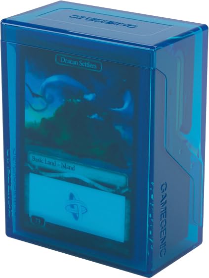 Gamegenic Bastion 50+ XL Card Box - Blue | Secure Closure | Fits Double-Sleeved Cards