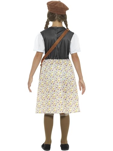 Smiffys Evacuee School Girl Costume - Dress, Hat, Bag & Name Tag for Girls 3