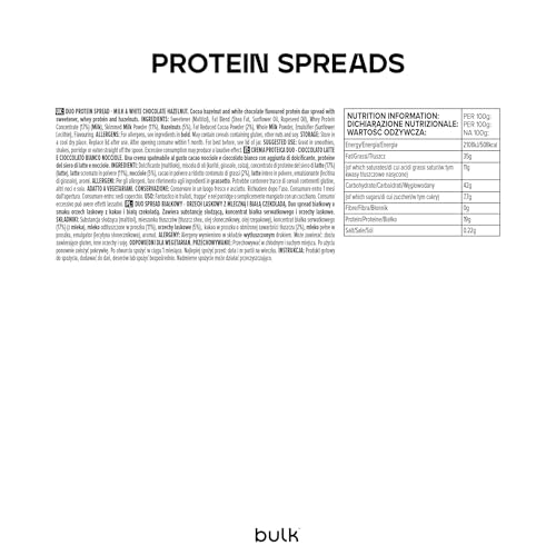 Bulk Protein Duo Spread Milk & White Chocolate Hazelnut 500g 5