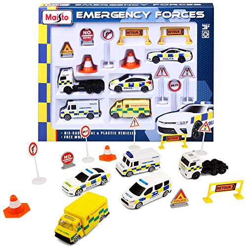 Maistro M12150 Fresh Metal Emergency Force Playset with 5 Diecast Vehicles