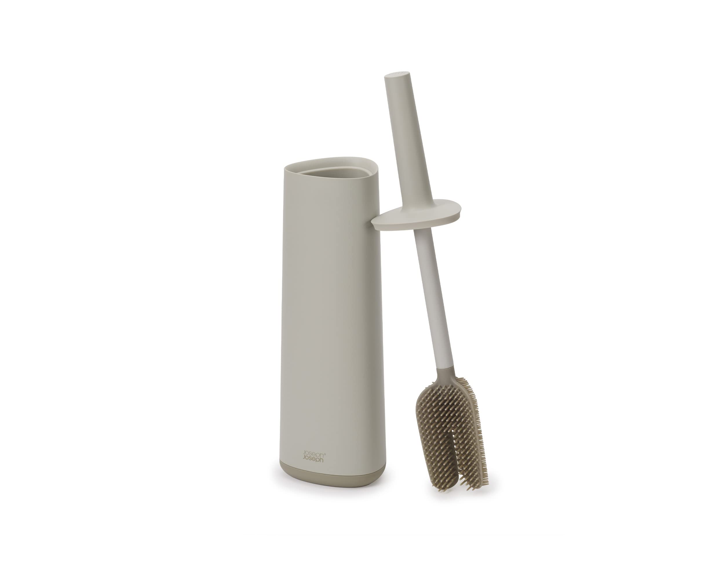 Joseph Joseph Flex 360 Toilet Brush and Holder Set - Anti-Drip, Triple-Action Head | Ecru 1