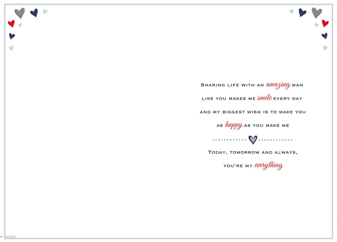 Piccadilly Greetings Sentimental Birthday Card for Man in My Life | 9 x 6 inches