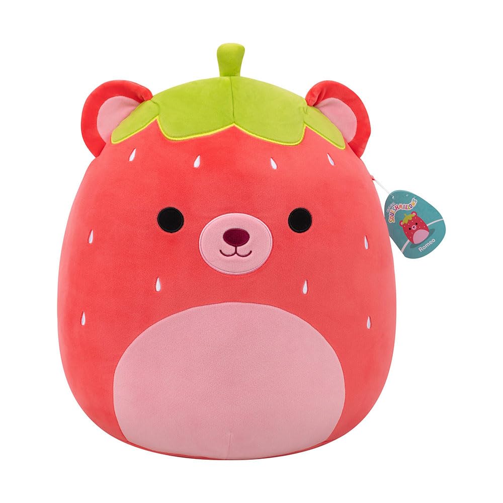 Squishmallows Romeo the Strawberry Bear - 16-Inch Plush Stuffed Animal for Kids 3+