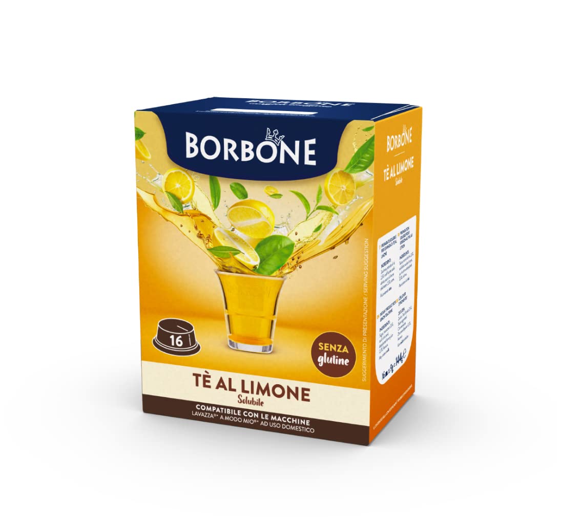 Caffè Borbone Zitronentee – 96 Kapseln (6 Packungen mit je 16 Stück) – kompatibel mit Lavazza A Modo Mio