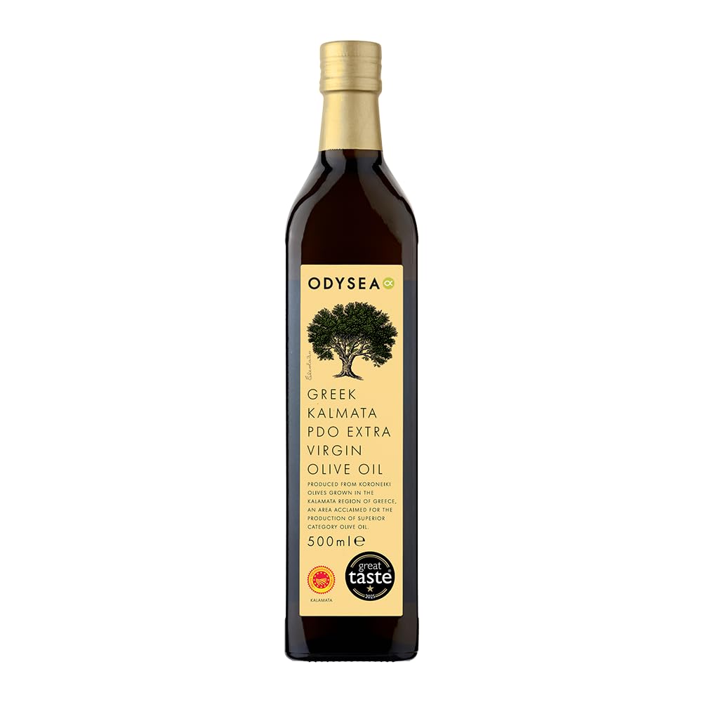 Odysea PDO Kalamata Extra Virgin Olive Oil, Cold Pressed, Glass Bottle (500ml)
