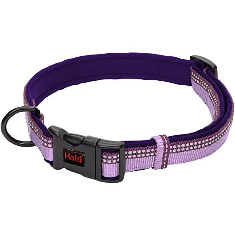 Halti Collar - Medium Size, Purple, Neoprene-Padded, Reflective Nylon for Dogs 1