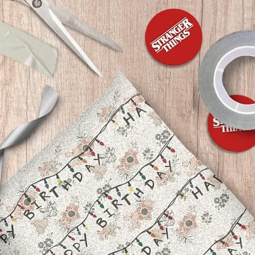 Danilo Promotions LTD Stranger Things Gift Wrapping Paper - 4 Sheets & 4 Tags | 70cm x 50cm 4