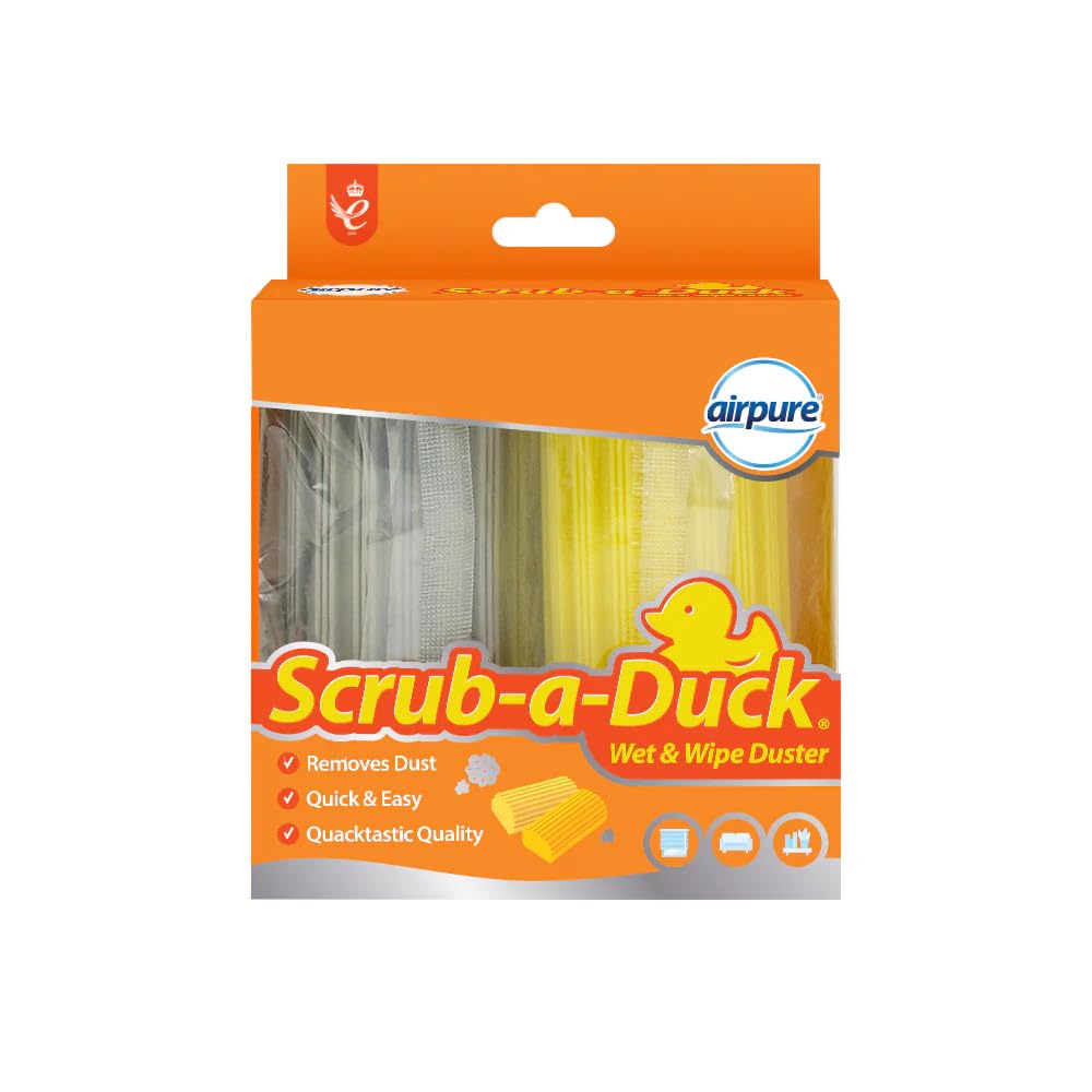 airpure Scrub-a-Duck Wet & Wipe Duster - 2 Pack | Removes Dirt, Dust & Hair | Reusable 1