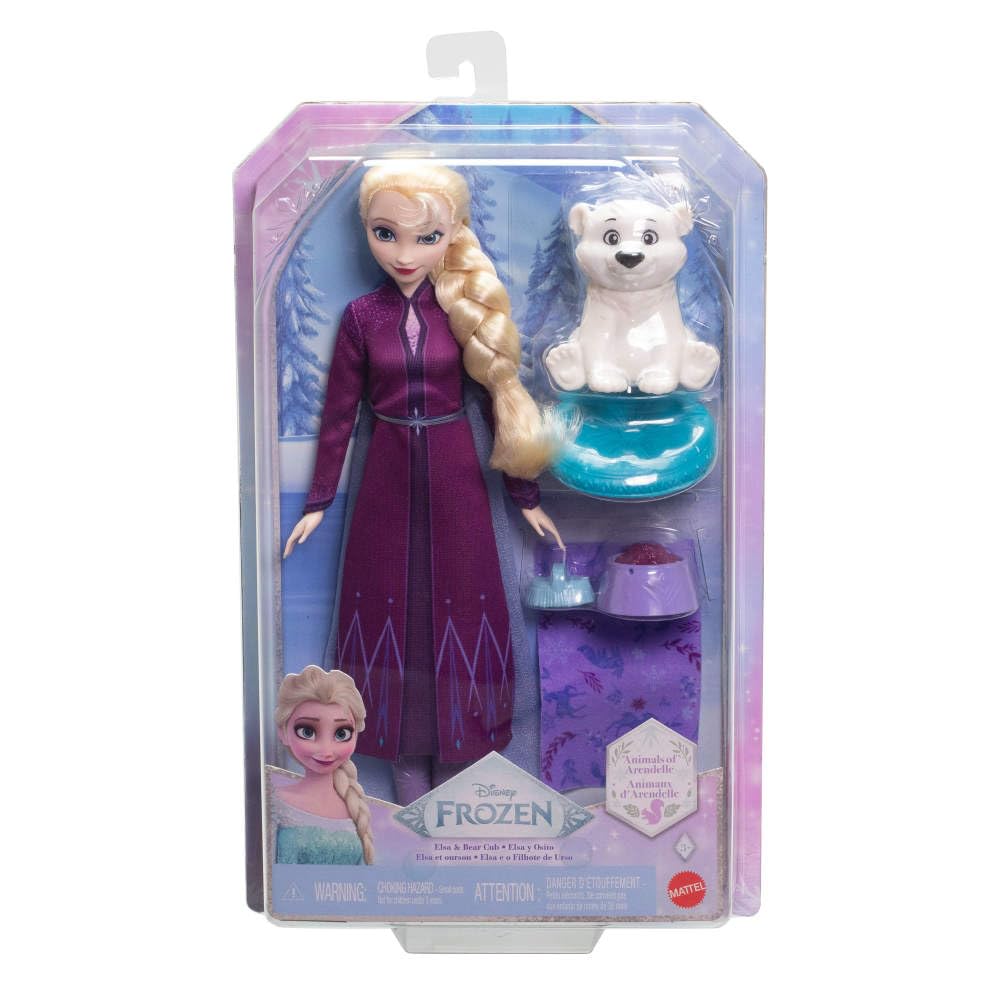 Mattel Disney Frozen Elsa Fashion Doll & Bear Cub Playset with 4 Accessories - Ages 3+ 4