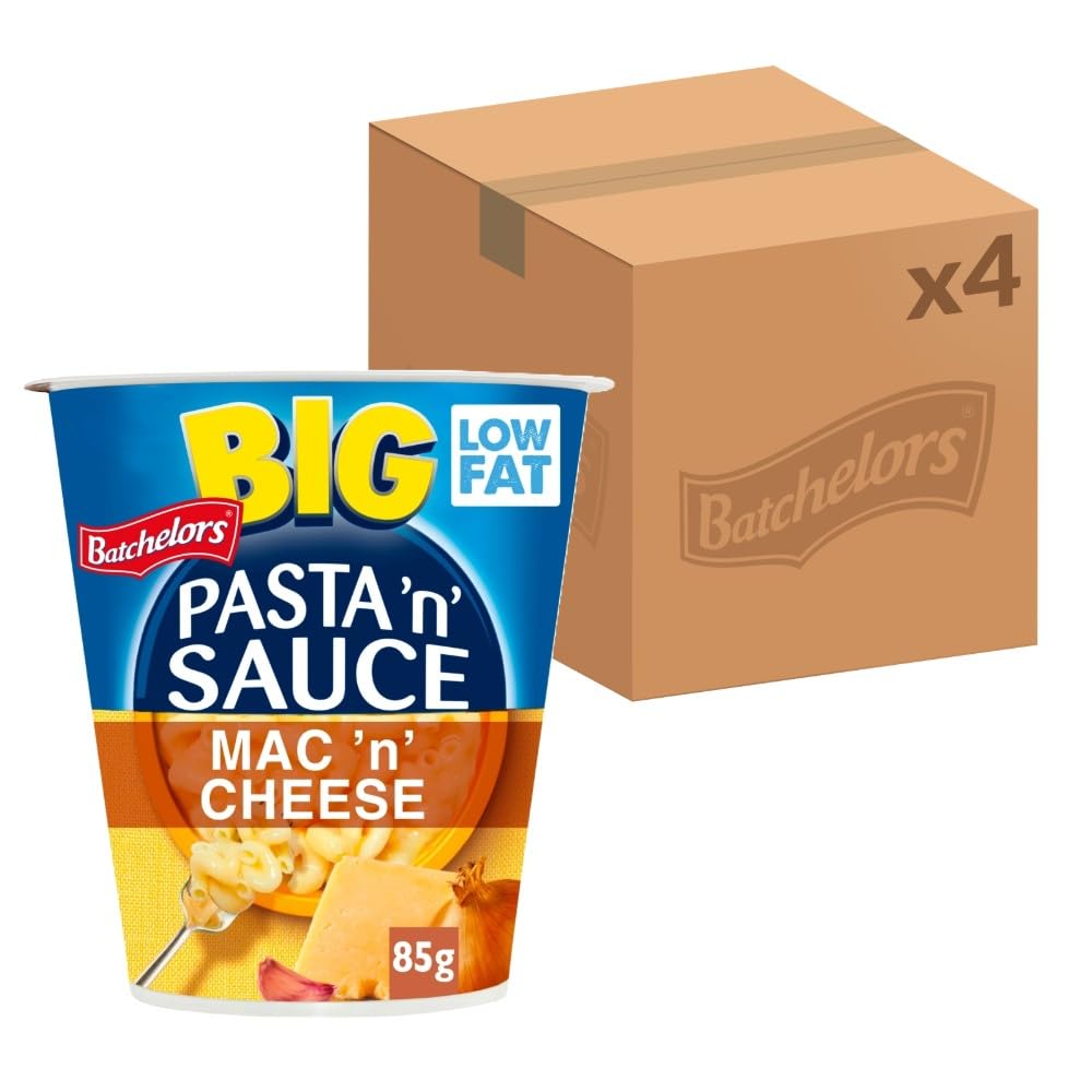 Batchelors Big Pasta 'n' Sauce Mac & Cheese Ready Meal Pot - 85 g (Pack of 4) | Vegetarian