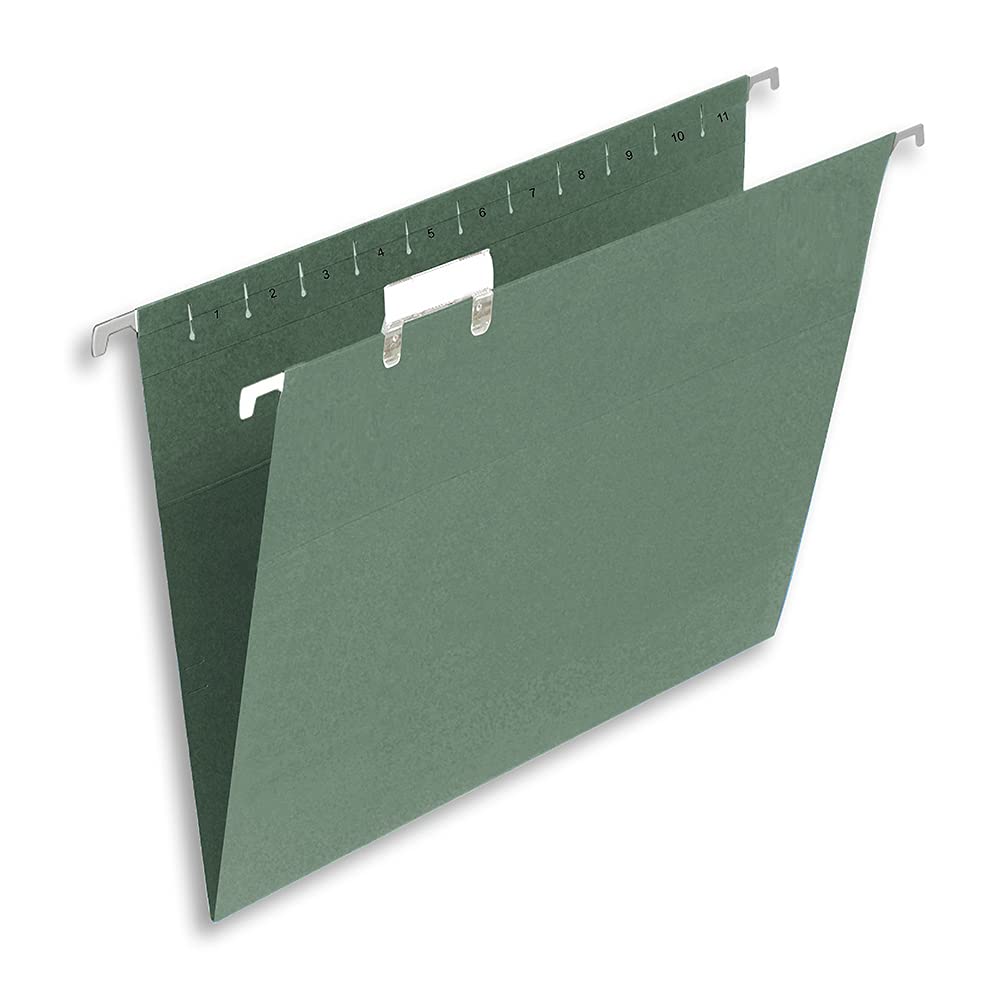 SUMMIT Foolscap Suspension Files - Green V-Base | 10 Pack | Holds 150 Sheets | 210 gsm Manila