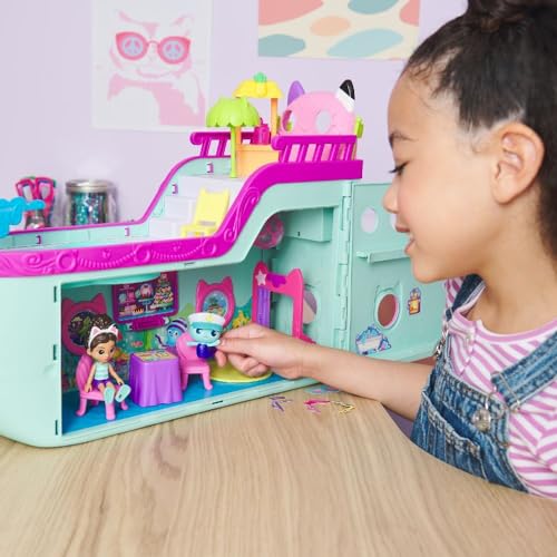 Gabby's Dollhouse Cat Friend Ship - 18-Piece Cruise Playset with Gabby & MerCat Figures, Ages 3+