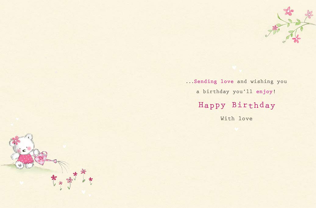 Piccadilly Greetings Great Granddaughter Birthday Card | 8 x 6 Inches | Cream Pink