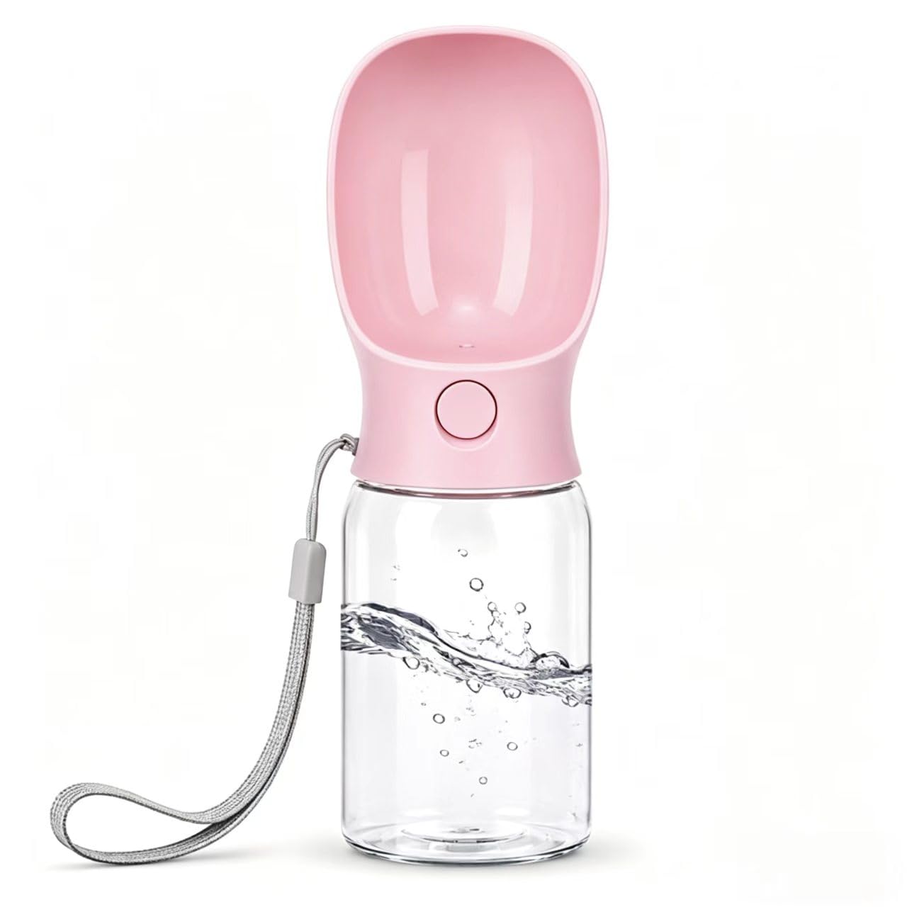 Muexoee Dog Water Bottle - 350ml Sakura Pink Portable Travel Water Dispenser