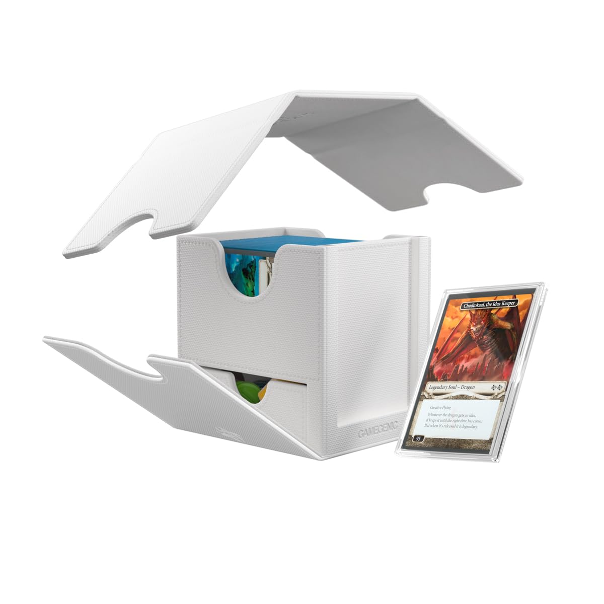 Gamegenic Sidekick Pro 100+ XL Deck Box - White | Armorfyber Exterior | Convertible System 3