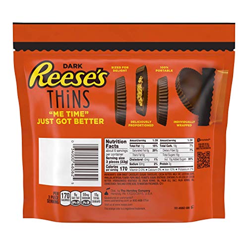 Reese's PB Cup Thins Chocolate Candy Bar | 208g Pouch | American Cuisine