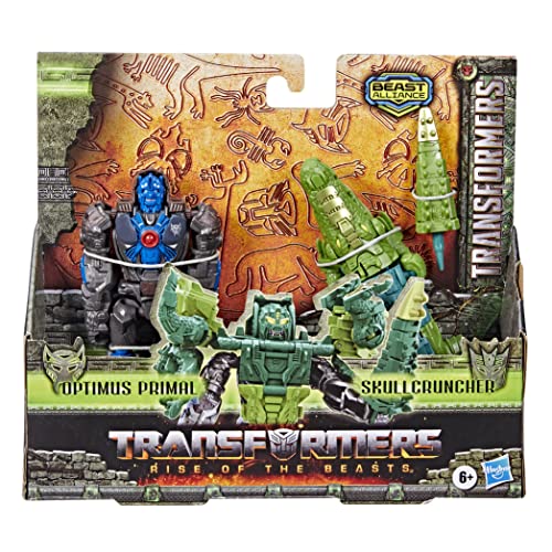 Transformers Beast Combiner 2er-Pack: Optimus Primal & Skullcruncher – umwandelbare Actionfiguren für Kinder ab 6 Jahren