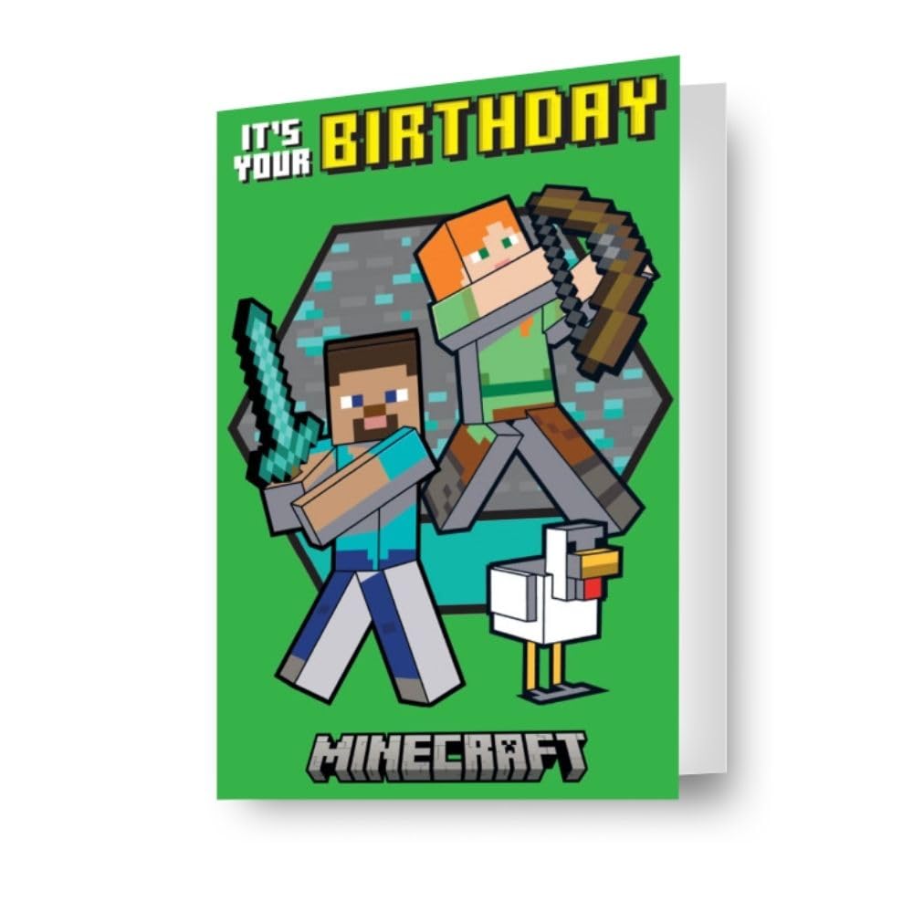 Danilo Promotions LTD Minecraft Birthday Card - 3D Lenticular Effect | A5 Size | Multi Color 1