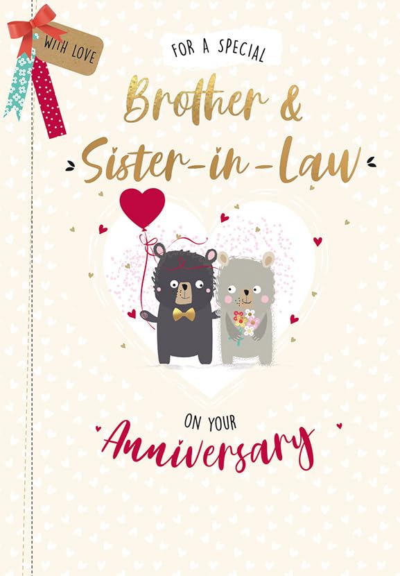 Piccadilly Greetings Anniversary Card for Special Brother & Sister-in-Law | 9 x 6 Inches 1
