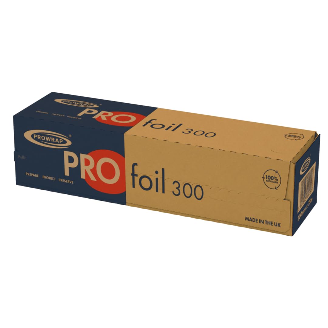 PROWRAP AX030 Aluminium Catering Foil - 300mm x 75m Roll | Pre-Cut Sheets