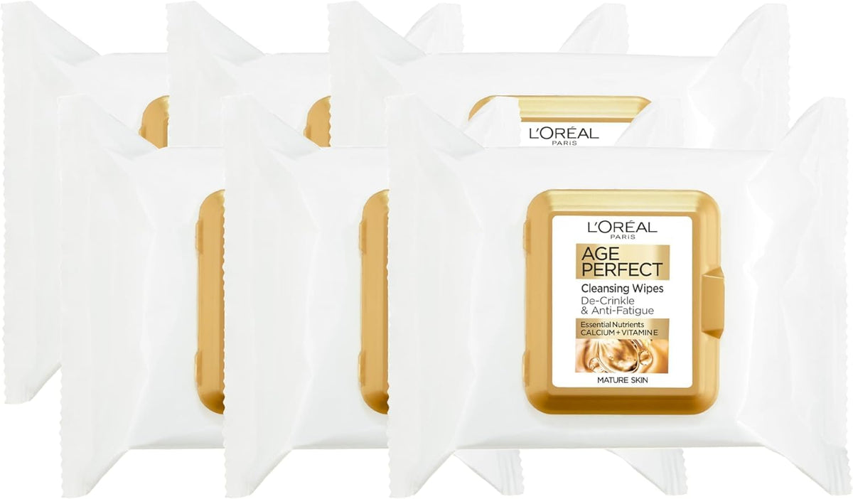 L'Oréal Paris Age Perfect Cleansing Wipes - Mature Skin, 25 Wipes x 6