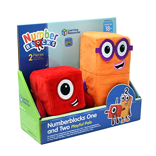 Numberblocks One and Two Playful Pals Plush Toys - Soft Tactile Stuffed Animals for Toddlers 18m+