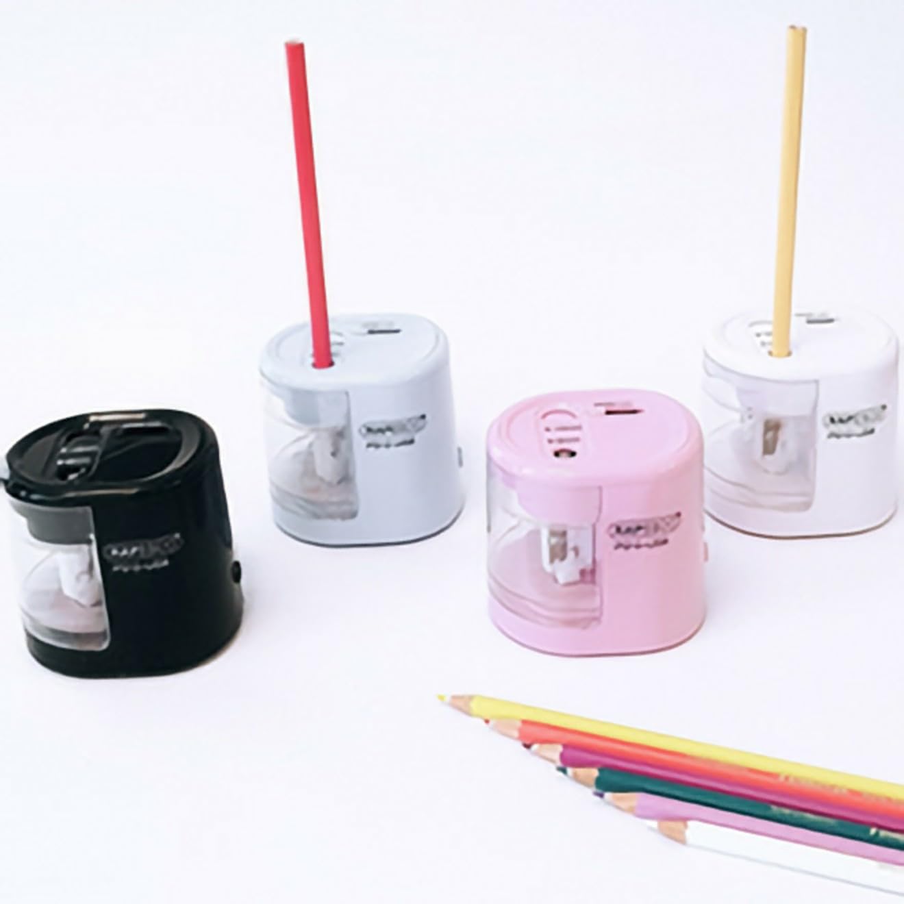 RAPESCO Automatic Electric Pencil Sharpener 1446 - Dual Hole | USB/Battery Powered | Candy Pink 8